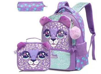 Zaino per scuola materna Borsa per bambini Borsa per scuola elementare Borsa per il pranzo Borsa per penne 3 in 1 per ragazza Zaino per scuola per bambini per ragazze