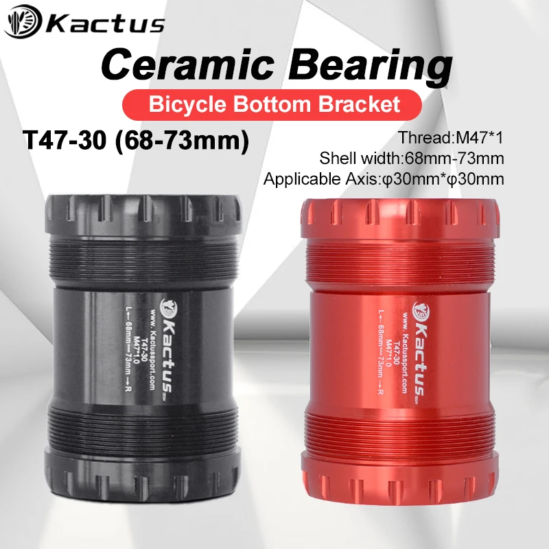 

KACTUS Cycling T47 Bottom Bracket 68mm Bicycle Central Shaft Ceramic BB for SRAM Rival Rotor 30mm Crankset Bike Central Movement