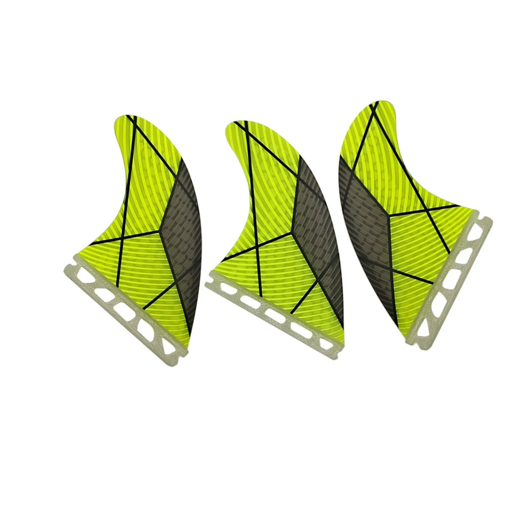 

SUP Board Single Tabs M fins surfboard Yellow Color Fiberglass Honeycomb 3 pieces set paddle surf board Swimming Accessories