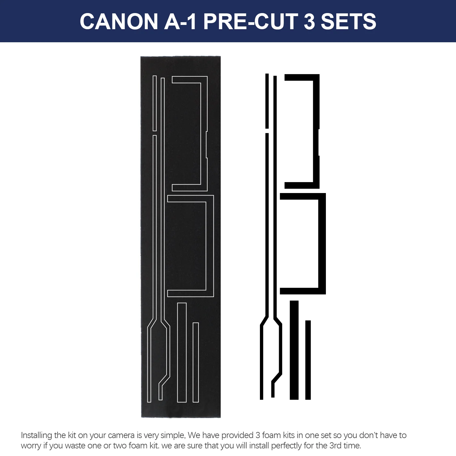 Canon A-1용 eTone 자체 접착식 라이트 프루프 씰 폼 스폰지 맞춤형 수리 키트