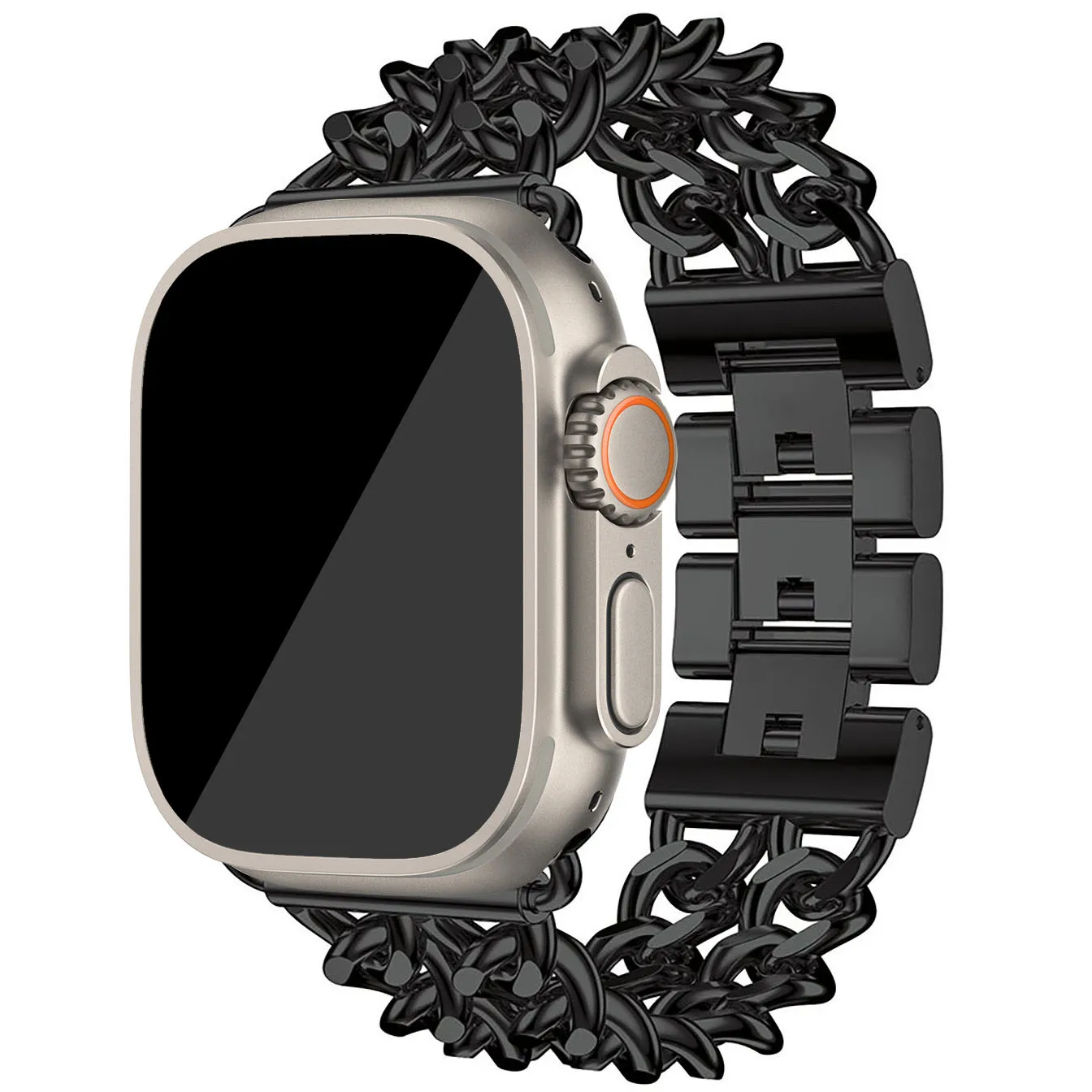 

Woman Man Wide Strap for Apple Watch Band 8 Ultra 49mm 7 SE 6 5 4 3 iWatch 41mm 45mm 38/42mm 44mm 40mm Metal Chain Bracelet