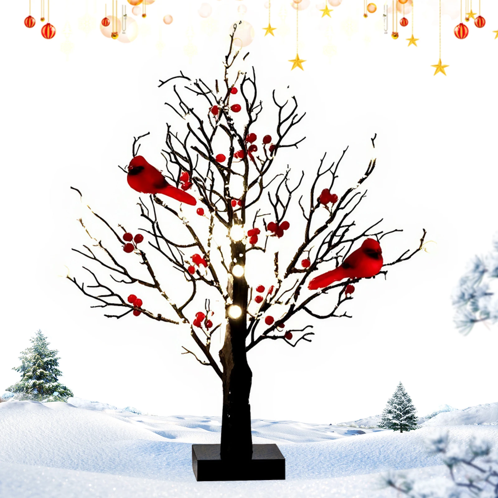 Mini Birch Tree LED Light Table Decoration for Christmas