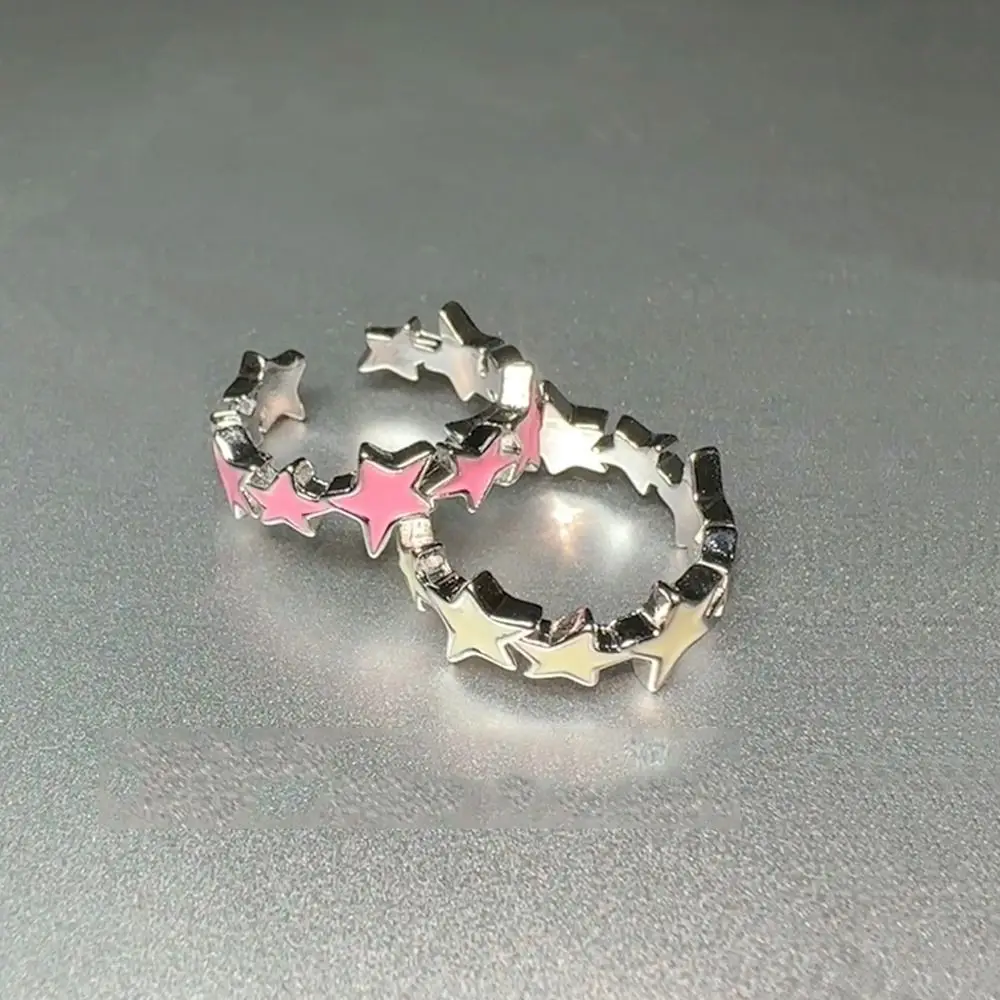 Anello a forma di stella coreana in stile 2025, gioielli, accessori in lega, chiusura a pollice KPOP, design geometrico in stile etnico, anello aperto Y2K per coppie_voghion.com