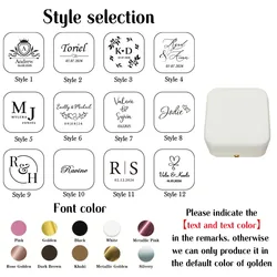 Customized Vintage Jewelry Box - Elegant Keepsake with Name and Date, Ideal - White (Style 7)
