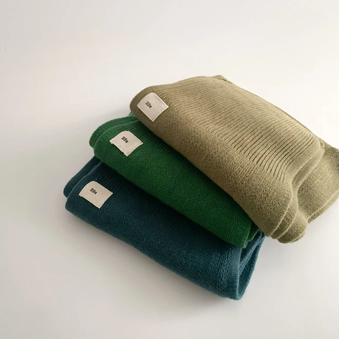 Kids Scarf Autumn Winter Korean Fashion Children's Knitting Baby Bib Soft Wool Knitting Winter Versatile Female Warm Girl Boys