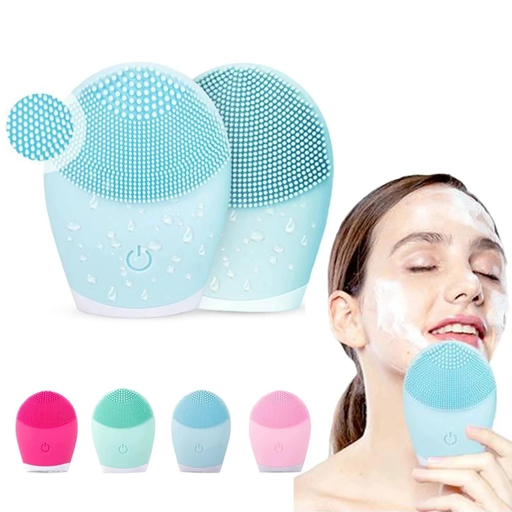 

iebilif Facial Cleansing Brush Face Skin Care Tools Waterproof Silicone Electric Sonic Cleanser Facial Beauty Massager