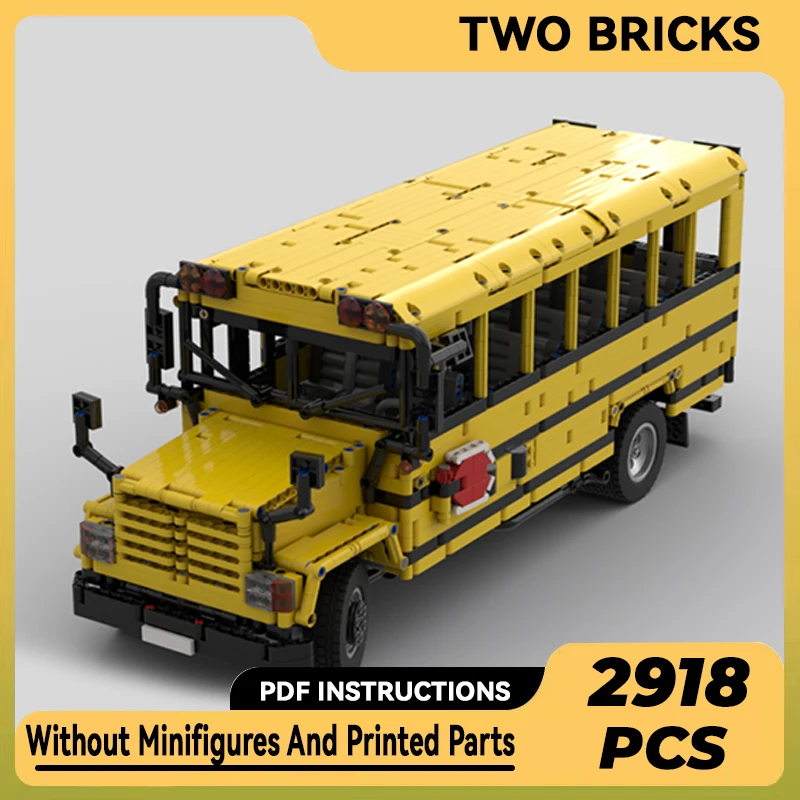 

Technical Moc Bricks City Car Model American Schoolbus Modular Building Blocks Gifts Toys For Children DIY Sets Assembling