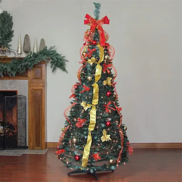 New120-210cm Foldable Christmas tree Pre-Decorated Christmas Tree Pop-Up Festive Decoration Home Decor Portable Christmas Tree 2