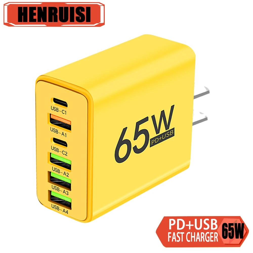 65W USB Multi Ports Charger Type C Fast Charging QC 3.0 Travel Charge Adapter For iPhone 15 pro max Samsung Xiaomi Wall Charger 1 S1e9f59e827a6401ca342f33fb03db38db