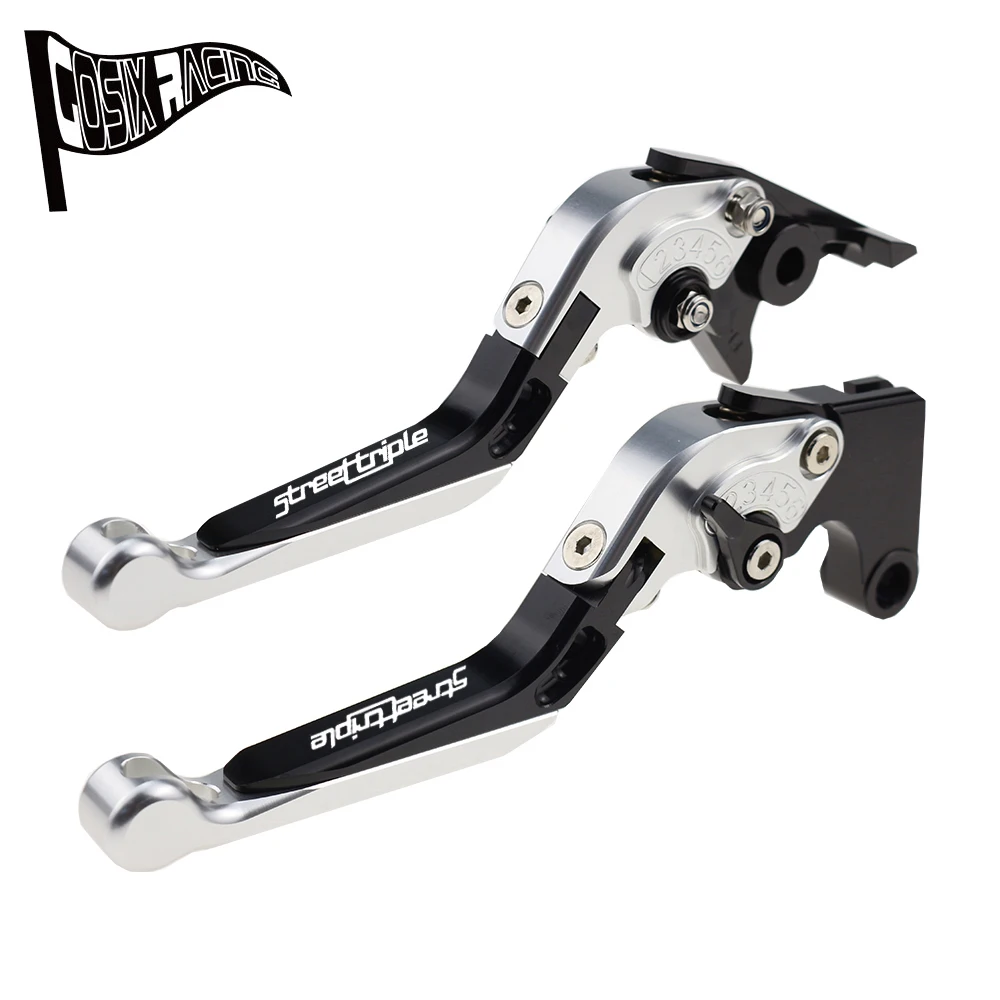 Motorcycle CNC Accessories Folding Extendable Brake Clutch Levers Adjustable Handle Fit 675 STREET TRIPLE 2008-2016 (NO R or RX) 6