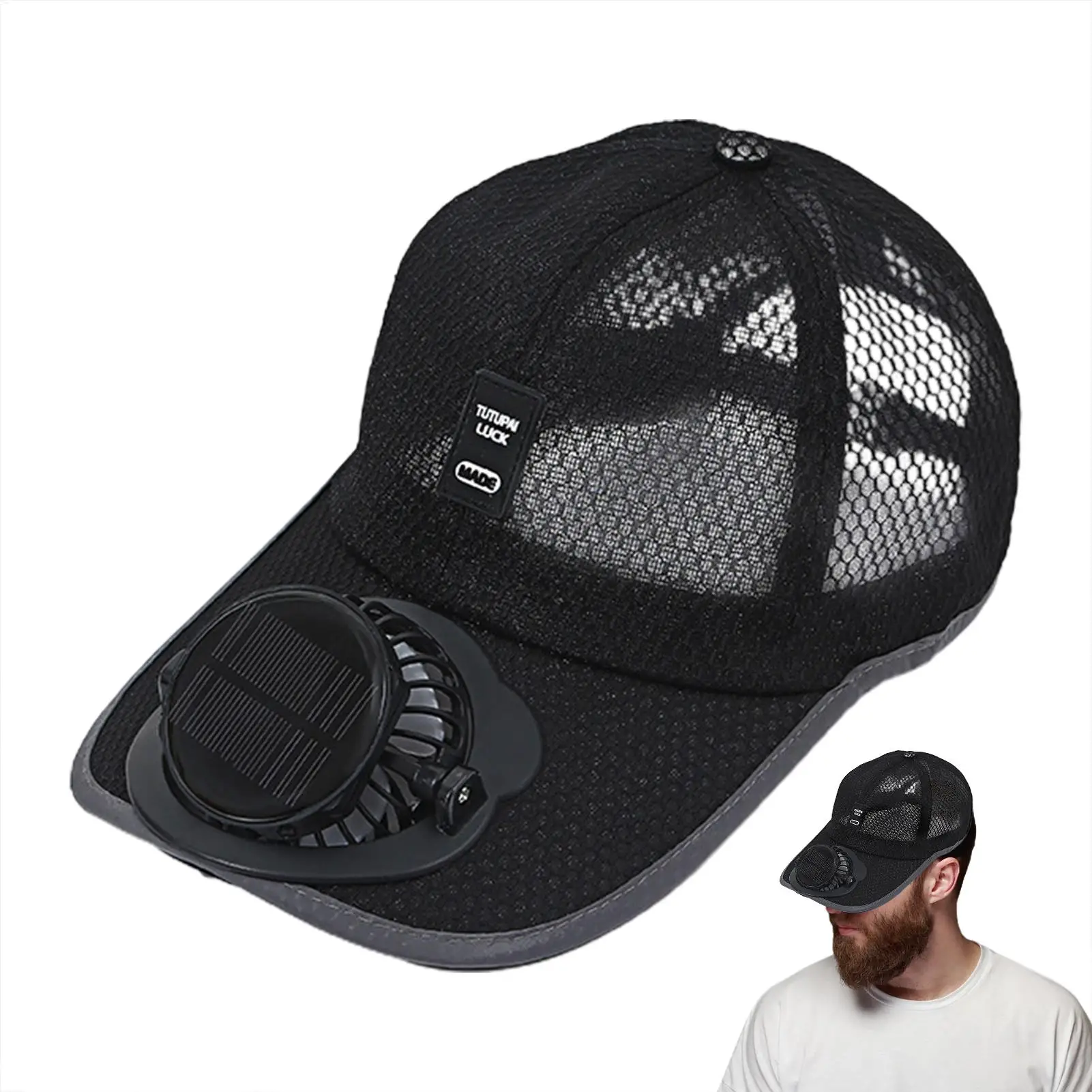 Outdoor Summer Solar Charging With Fan Hat For Men And Women Breathable Mesh Sun Protection Sunshade  fan hat Beach Hat