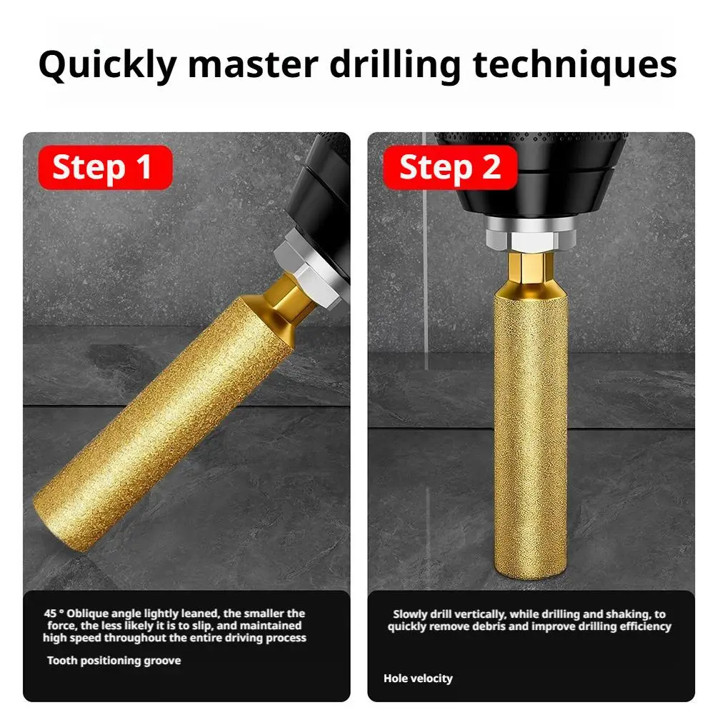Premium Dry Diamond Drill Bit for Hard Materials - Granite, Tile, Marble, Ceramic & Glass