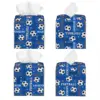 Custom Football Soccer Tissue Box Cover for Bathroom Toilet PU Leather Square Facial Tissue Box Holder 2