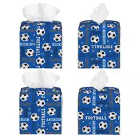Custom Football Soccer Tissue Box Cover for Bathroom Toilet PU Leather Square Facial Tissue Box Holder 2
