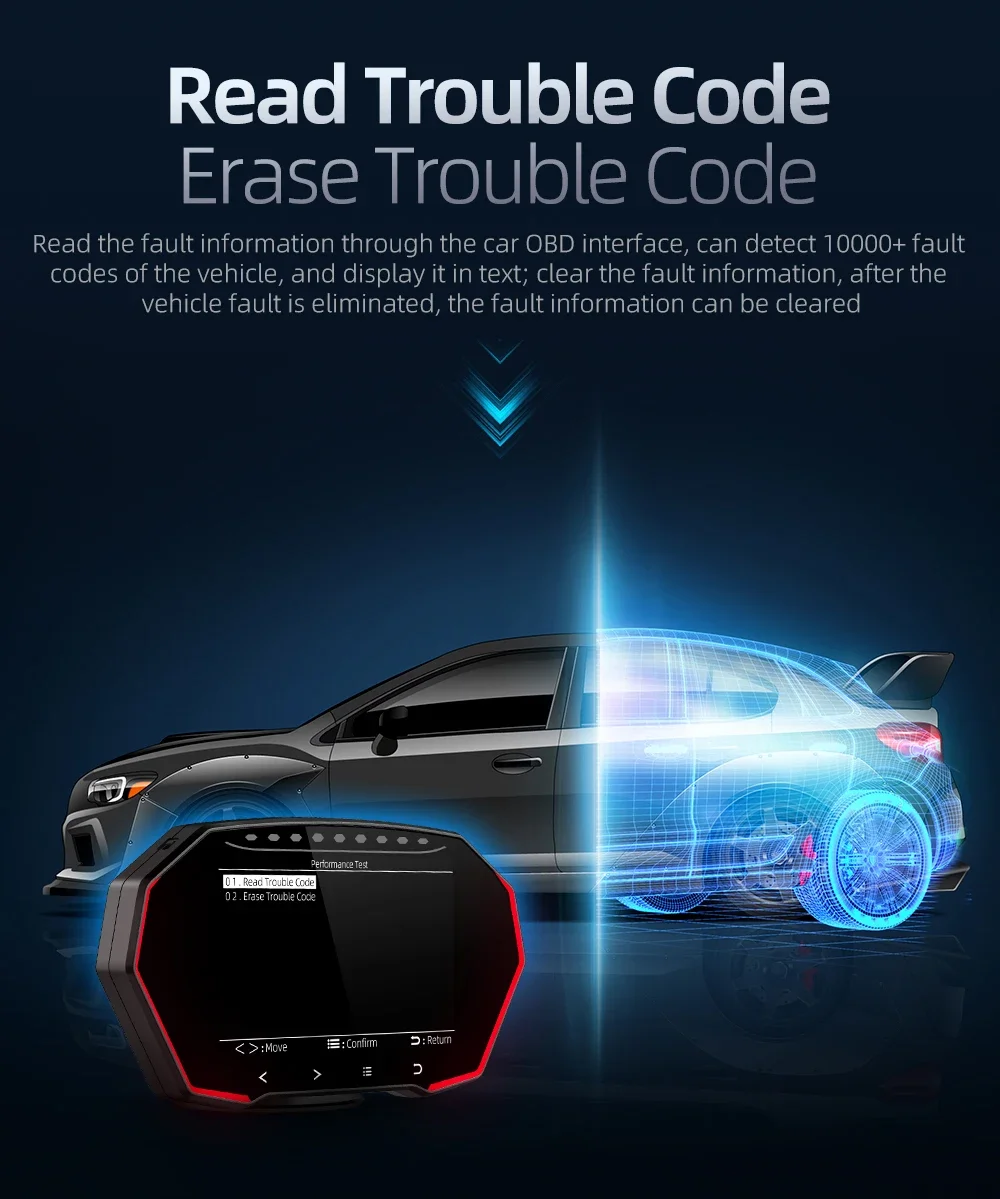 F11 OBD GPS Head-Up-Display LCD Touchscreen Auto-HUD OBD2 Digitaler HUD Bordcomputer Motor Elektronisches Autozubehör – Detail 16