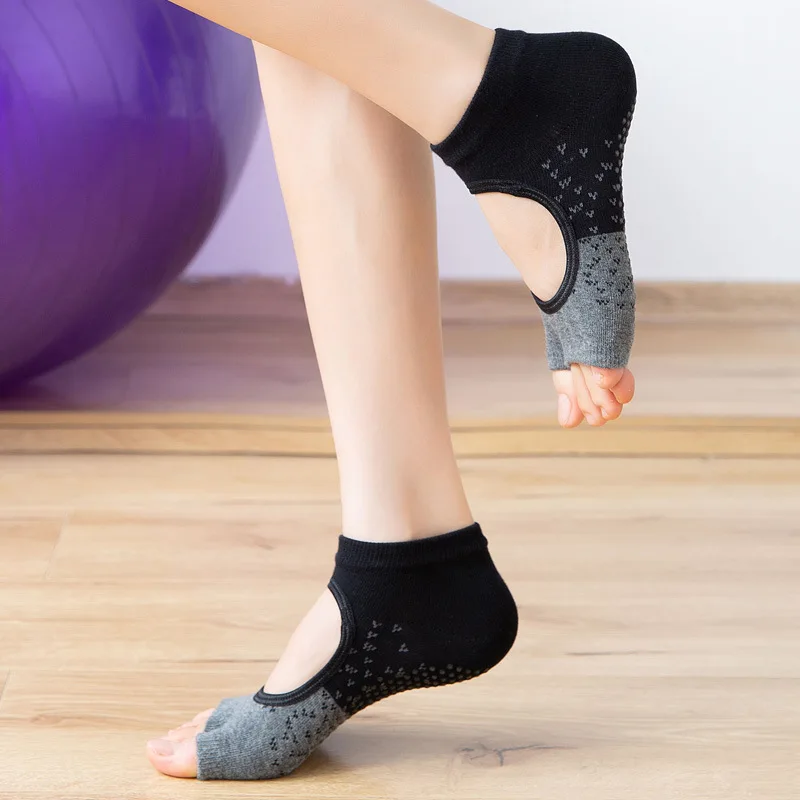 Toeless Non Slip Grip Women Socks for Yoga Barre Pilates Fitness Gym Sports Anti Slip Dance Socks Woman YOGO Socks