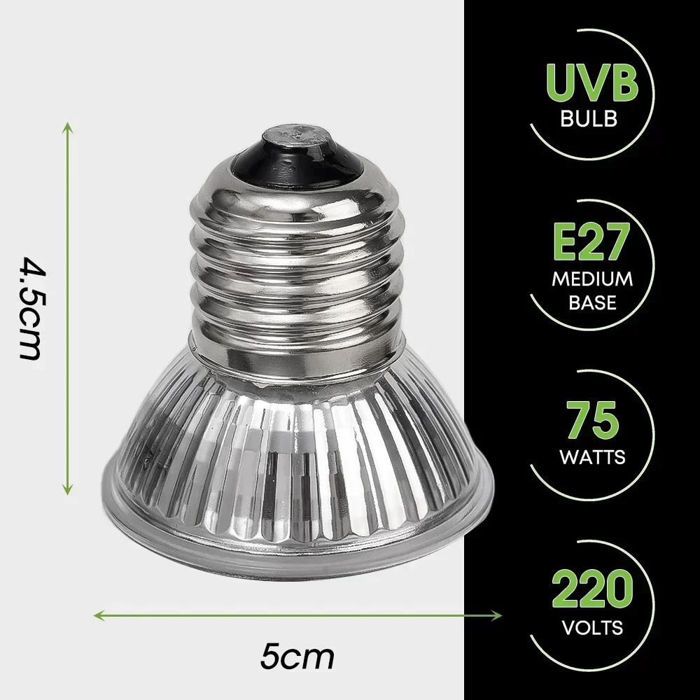75/50/25W Tortoise Lizard Basking Lamp UVB Bulb UV E27 Bulbs Amphibians Pet Snake Reptile Heating Sunlight Calcium Supplement