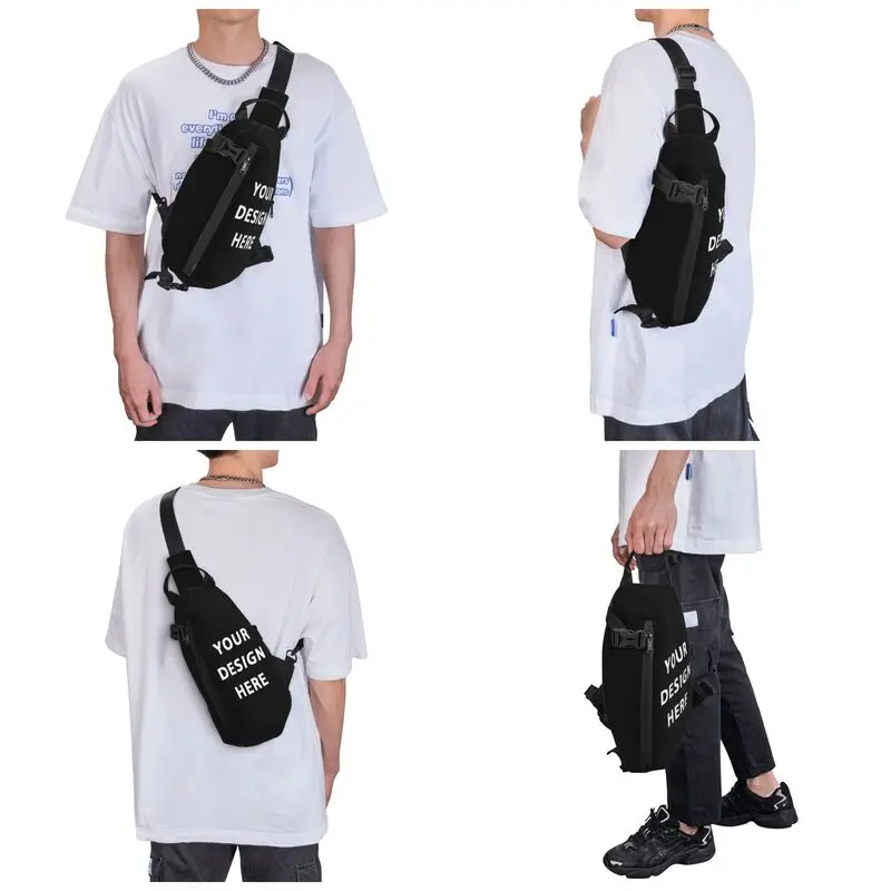 Your Design Here Sling Chest Bag Custom Customize Logo Letter Print Shoulder Crossbody Backpack for Men Cycling Camping Daypack
