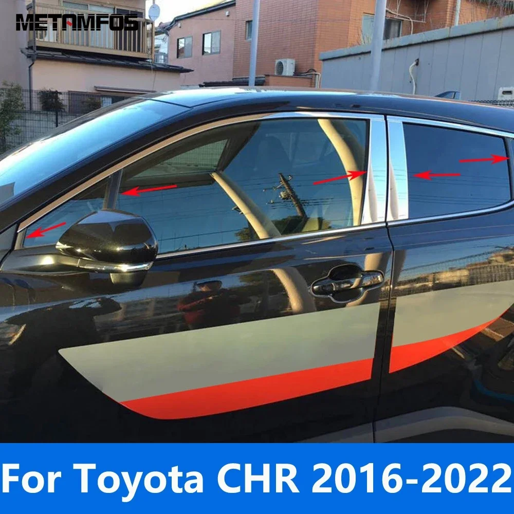 

Автомобильные аксессуары для Toyota CHR 2016-2020 2021 2022 внешний оконный центр B C столбик покрытия отделочная наклейка автостайлинг