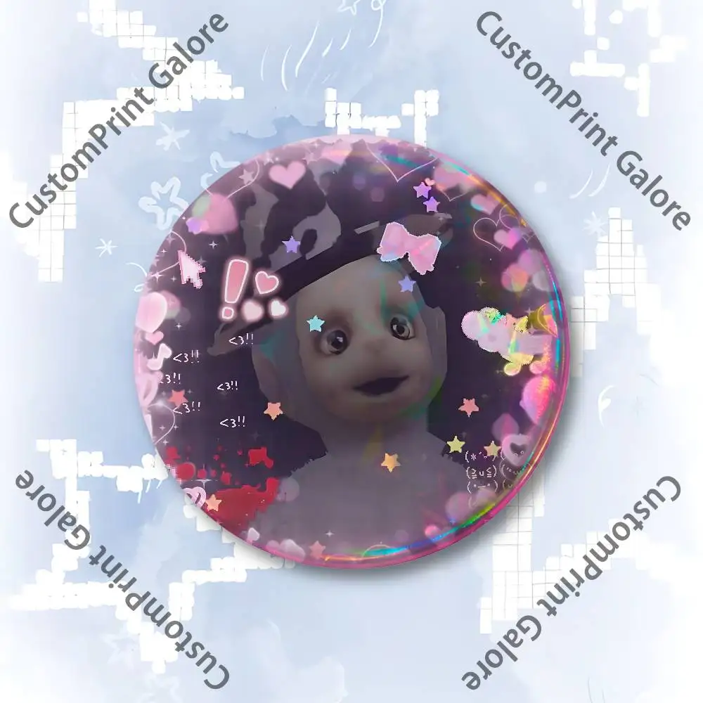 S-Slendytubbies Enamel Pin Tinplate Round Brooch - Cosplay Nijigen Otaku Culture Collectible