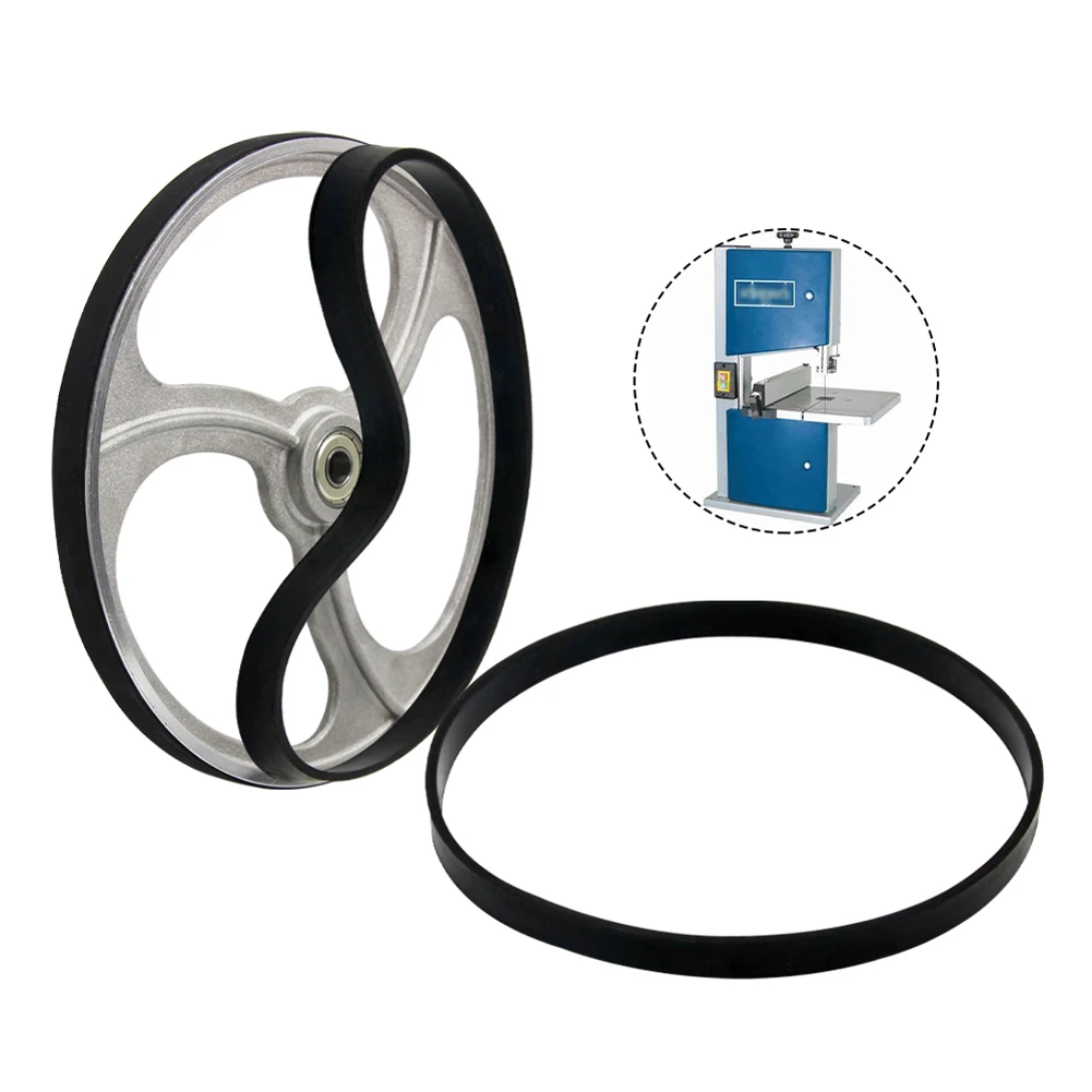 Band Saw Rubber Belt, 8-14 Polegada Bandsaw Scroll Wheel, Anti Noise, Anti-Skid Belt, Peças sobressalentes para máquinas para trabalhar madeira