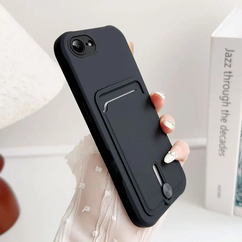 Vibrant Silicone Wallet Phone Case with Card Holder and Shockproof Protection