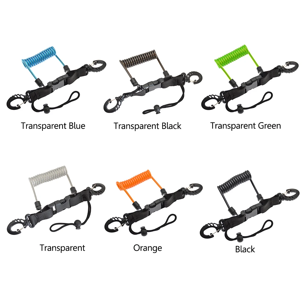 TPU Diving Anti-lost Camera Lanyard Durable Spiral Spring Coil Underwater  Anti-lost Rope Swivel Hook Portable Sports Accessories - AliExpress