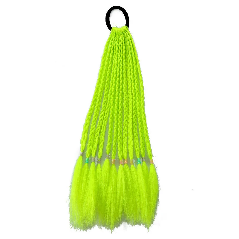 1 PC Neue Mädchen Schmutzige Zöpfe Bunte Twist Tie Perücken Pferdeschwanz Stirnbänder Gummibänder Kinder Haar Zubehör Prinzessin Kopfbedeckungen – Detail 4