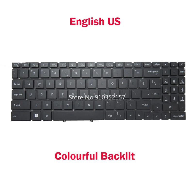 

Клавиатура с подсветкой для MSI Creator Z16P, B12U, B12UET, B12UGST, b12uх, B12UHT, MS-15G1 CreatorPro, Z16P, B12UMST, B12UKST, английская, Черная