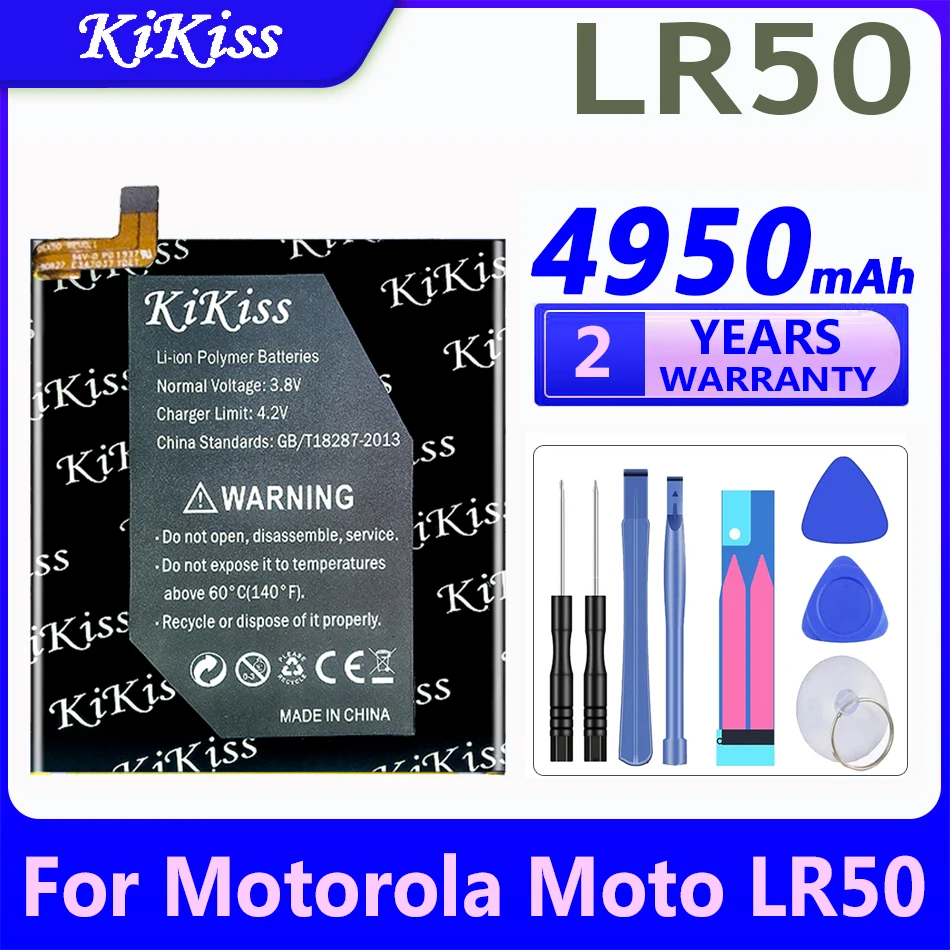 Аккумулятор KiKiss 4950 мАч LR50 LR 50, аккумулятор для Motorola MOTO Edge XT2063-3, сменные батареи