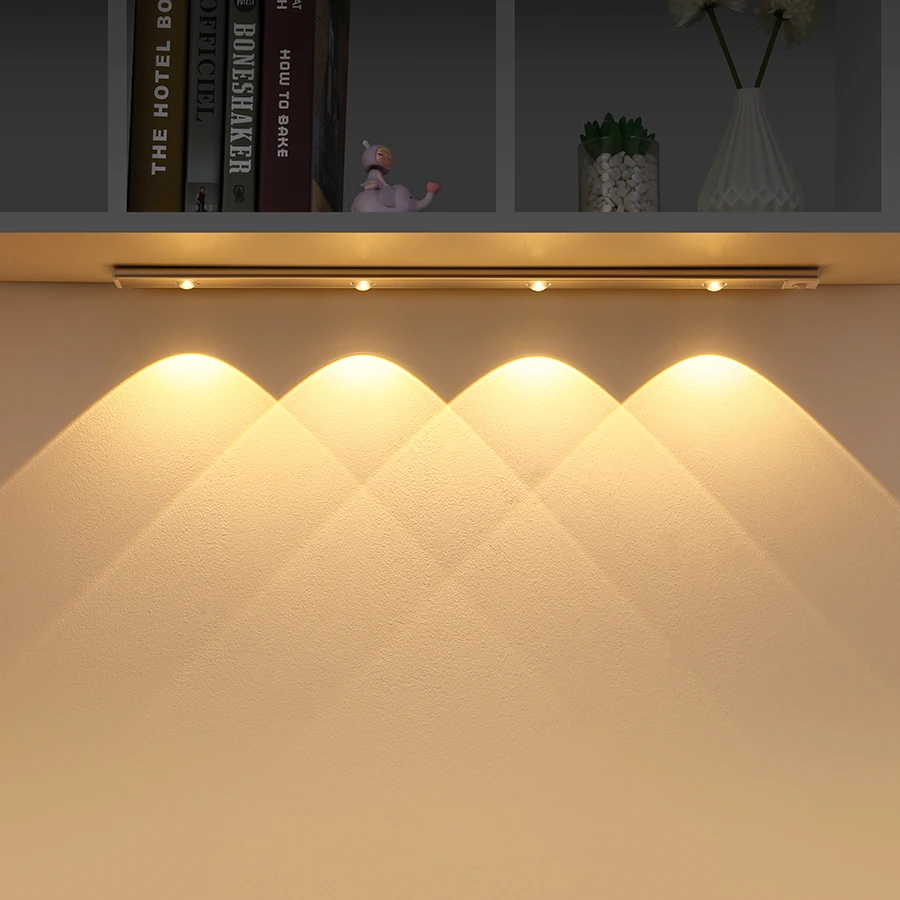 

Ultra thin LED Light 20/30/40/60CM Cabinet Lamp PIR Motion Sensor Wireless USB Rechargeable Night light Cabinet Kitchen Lighting