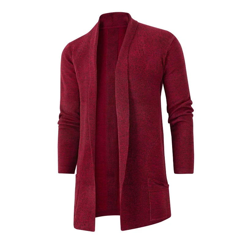 Description Picture 5 of itemMen's Mid To Long Korean Slim Fit Windbreaker for Foreign Trade Autumn Wear, Men's Knitted Sweater, Oversized Cardigan Jacket