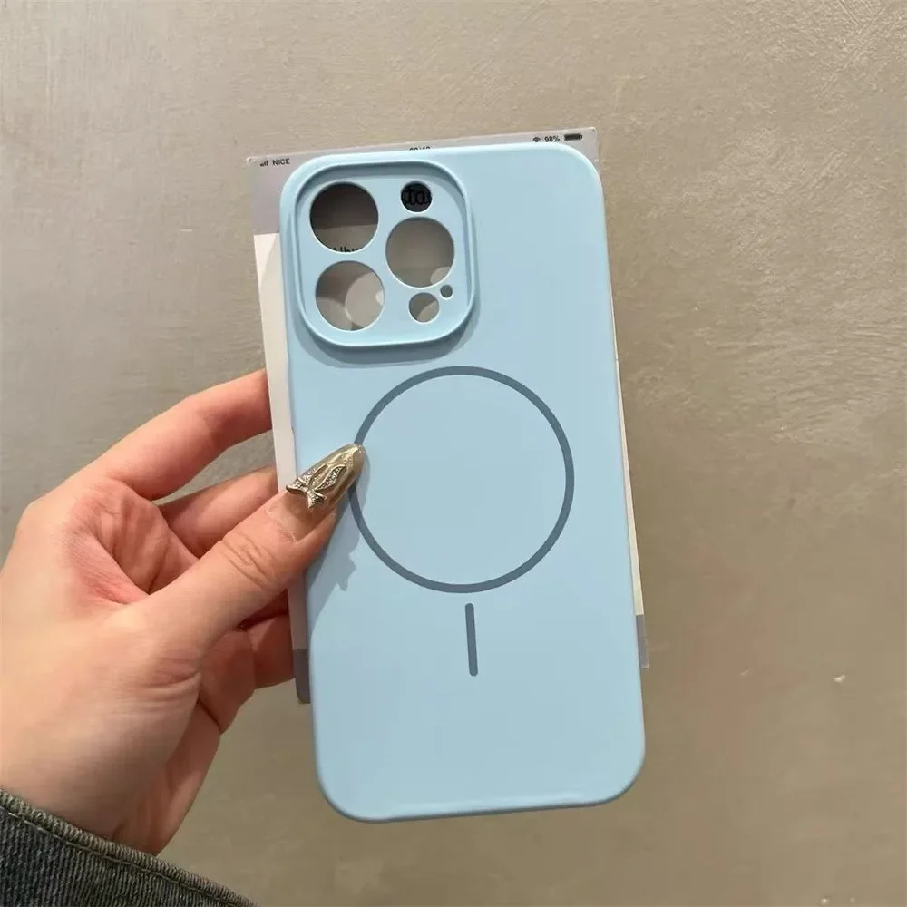 Enhanced Liquid Silicone Candy Color Matte Phone Case with Magnetic Bumper Cover