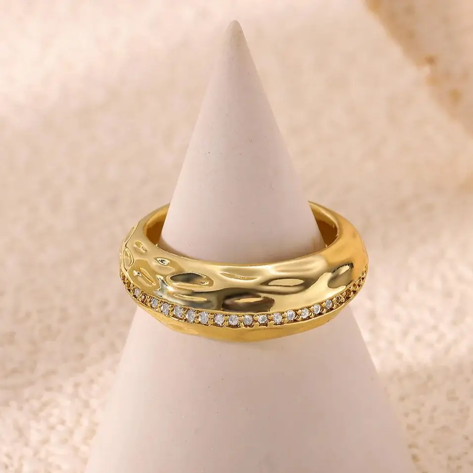Luxury Zircon Rings Gold Color Adjustable Ring