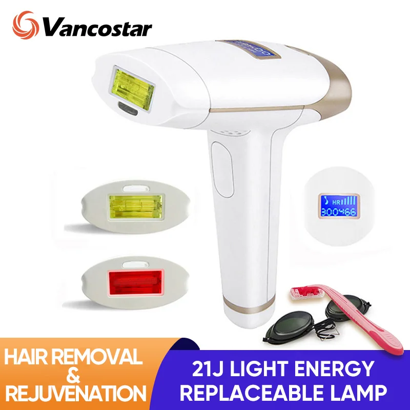 Laser Hair Removal 2in1 Replaceable Lamp Rejuvenation Permanent Painless Bikini Trimmer IPL Epilator