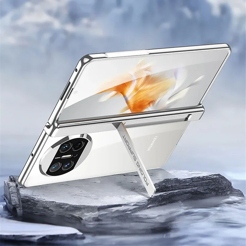 For Huawei Mate X3 Case Magnetic hinge Holder Transparent Plating Hard Plastic Fundas For Huawei Mate X 3