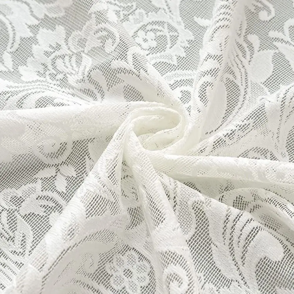 Bedroom White Tulle Curtain New Lace Light Transparent Princess Curtain Elegant Living Room Half Curtain 4