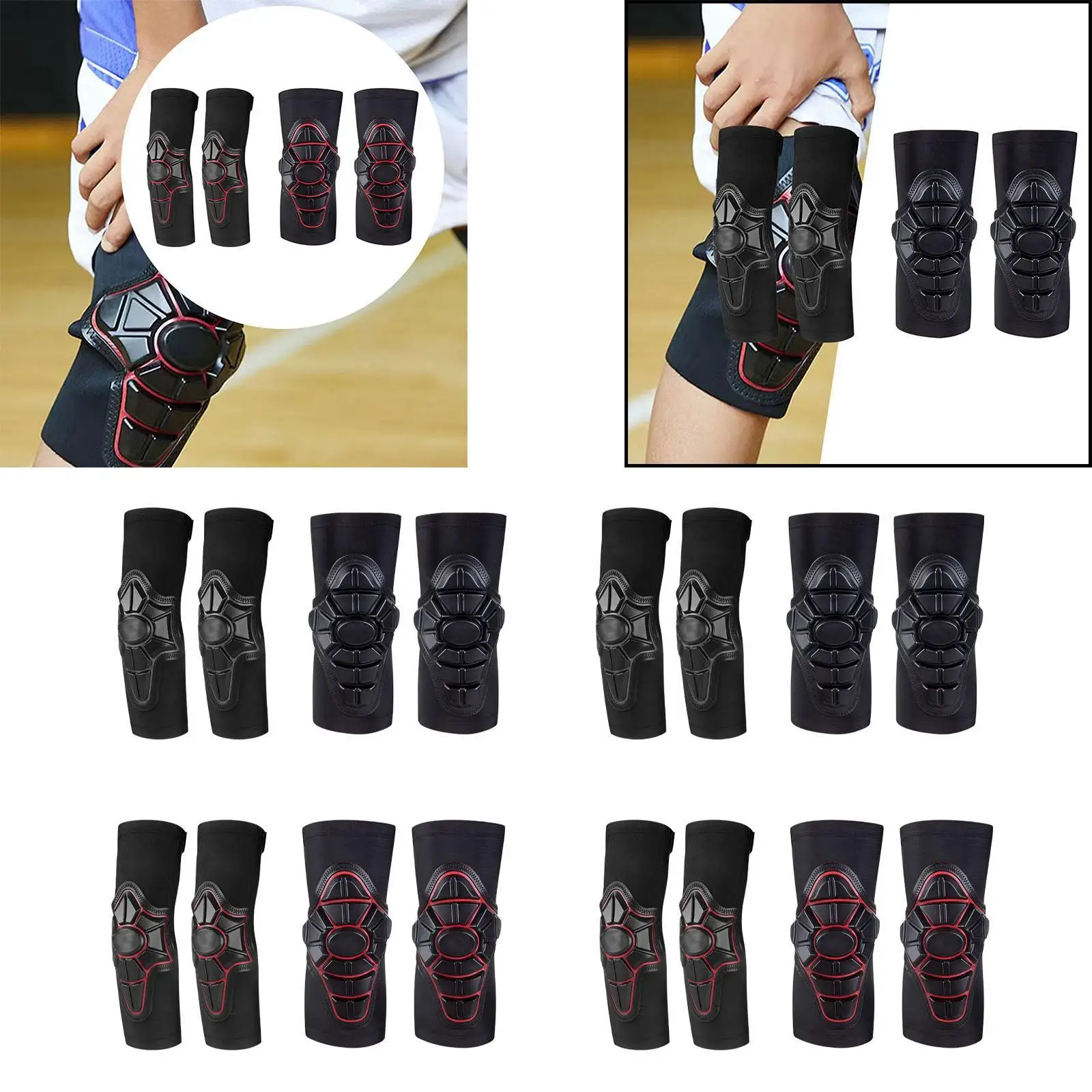 Kids Knee Pad Elbow Pads Comfortable Protector Shock Absorbing Sleeve Pads Guards for Child Girls Boys Teens Skateboard Baseball