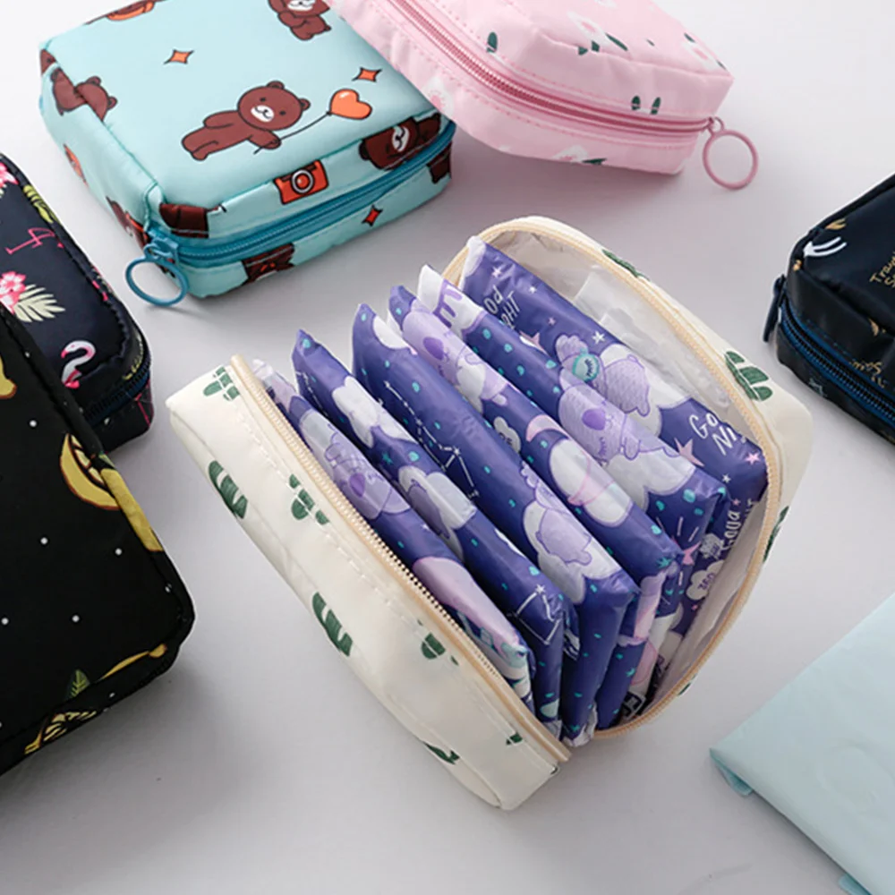 Menstrual Pouch Pad Holder Pad Holder for Period 1 Pcs Napkins Bag Zipper  Pad Storage Bag