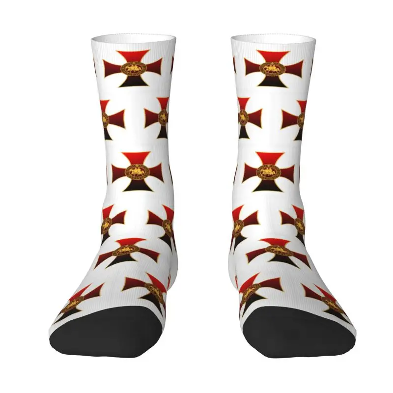 

Knights Templar Seal Cross Mens Crew Socks Unisex Cool 3D Printed Medieval Crusader Warrior Dress Socks