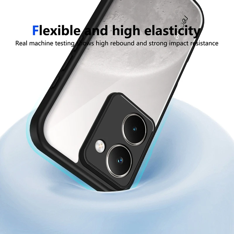 Transparent Silicone Shockproof Clear Phone Case with PC Back and TPU Bumper