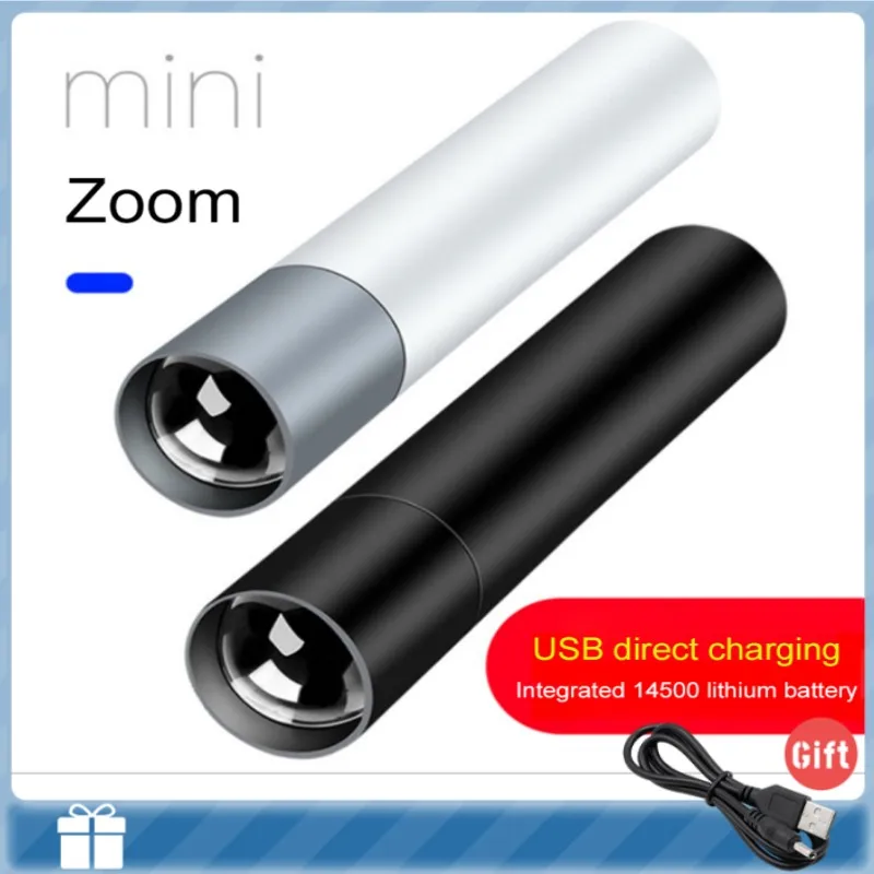 

Mini Rechargeable Led Flashlight Waterproof Aluminum Alloy Torch USB Charging Super Bright Lantern Flashlight SONG MAN Fishing