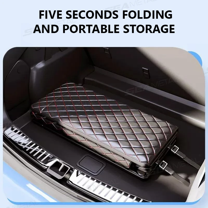 Car Sleeping Mattress Car Travel Bed for Rear Seat Foldable Wear-Resistant PU Travel Mattress for Car Traveling Suv Sedan