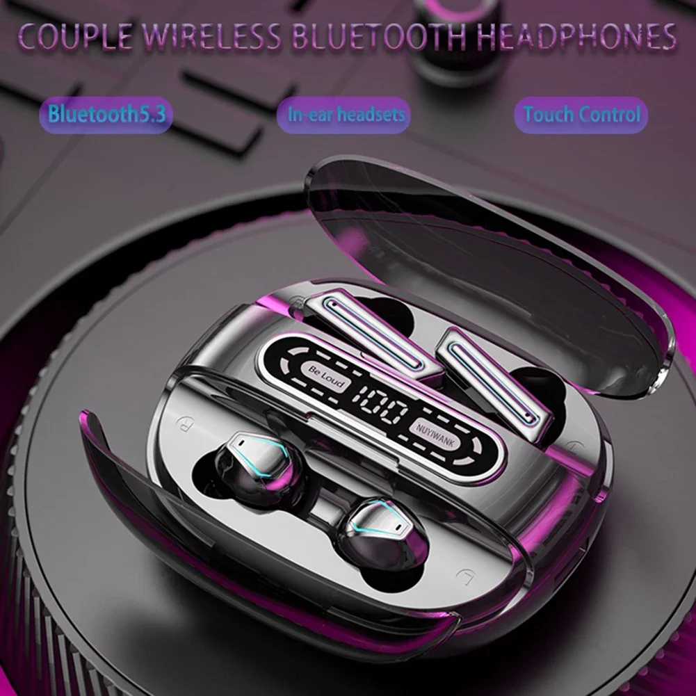 

M56 4 Headphones For Cell Phone Computer Laptop Couple Wireless Earbuds Gaming Earphones With Charging Case Power Display
