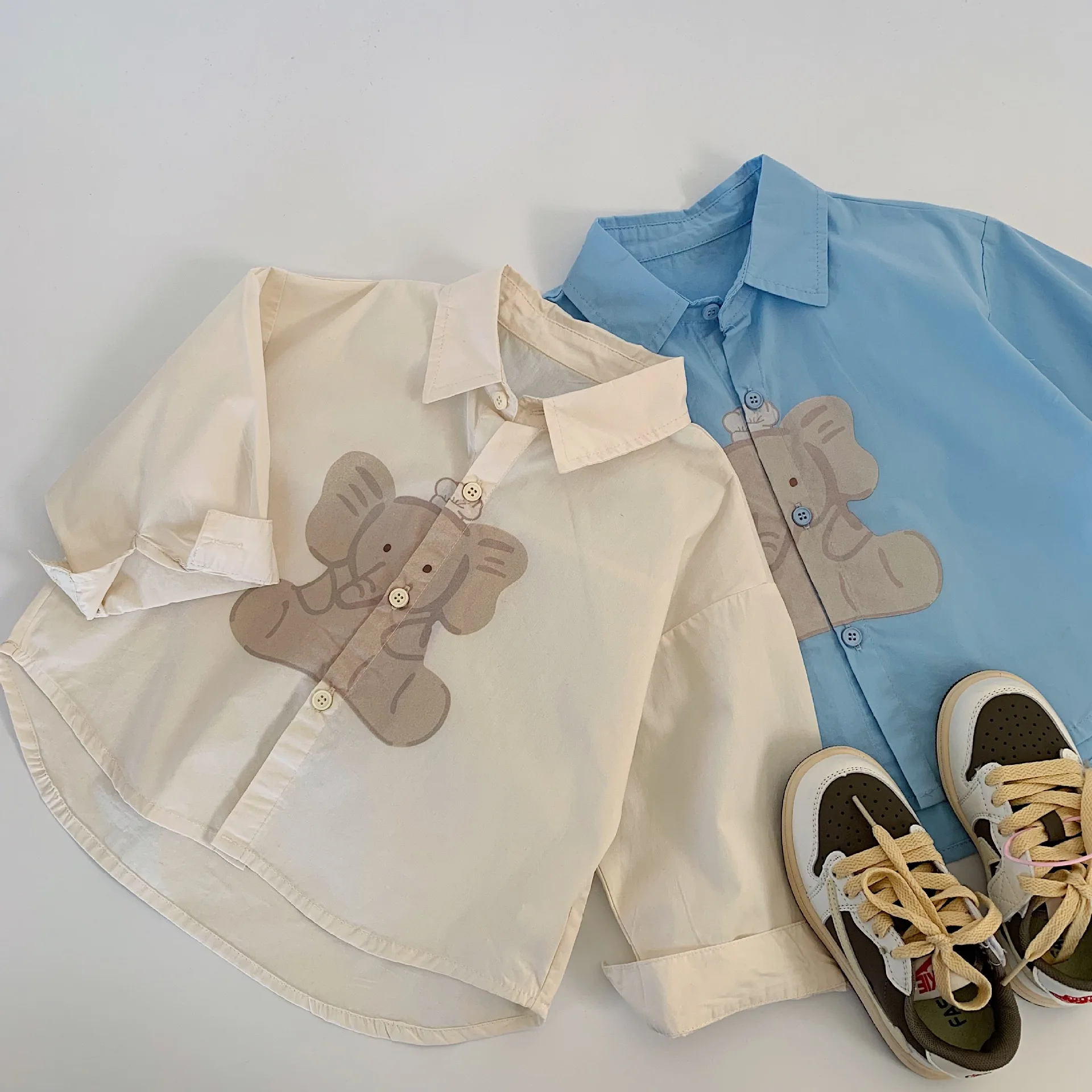 Children Clothes Kids Casual Shirt Spring Cute Cartoon Printed Cardigan Coat Boys and Girls New Simple Kids Shirt Trend
