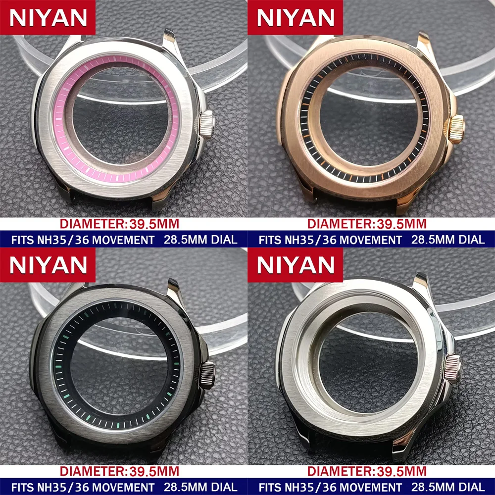 Men's 39.5mm Steel Case with Inner Ring for Sapphire Glass Wristwatches - Premium Watch Parts and Box Included