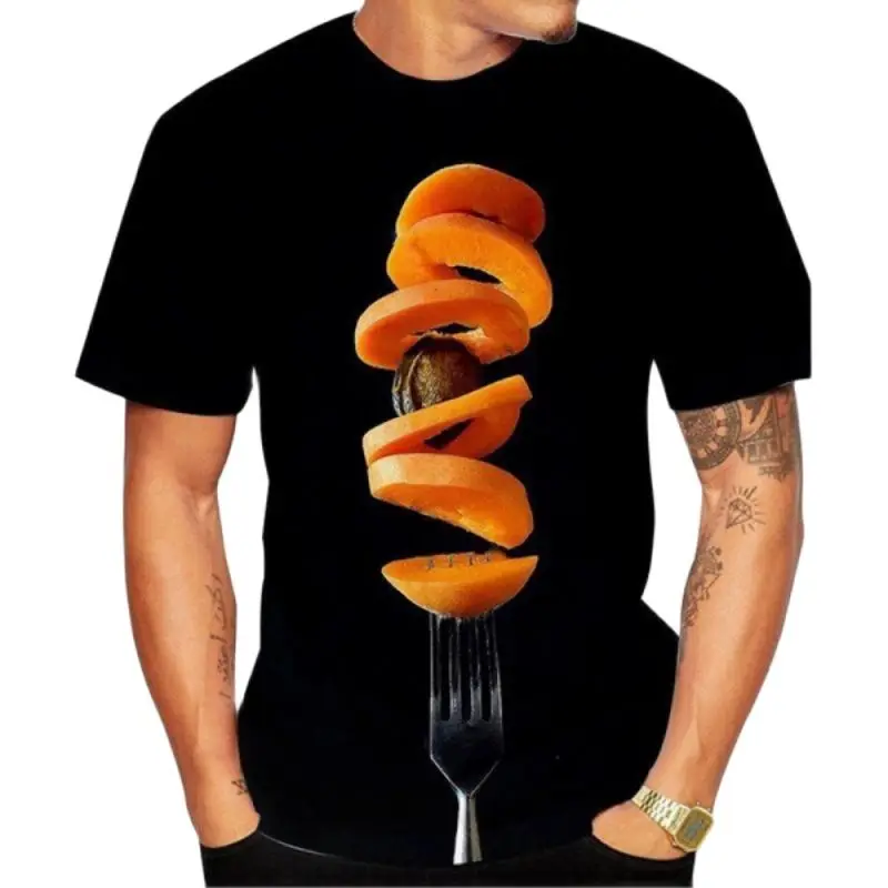 

Summer Men and Women's 3D Colorful Fruit Printed T-shirt, Fashionable and Casual Quick Drying Round Neck Short Sleeves, 2023