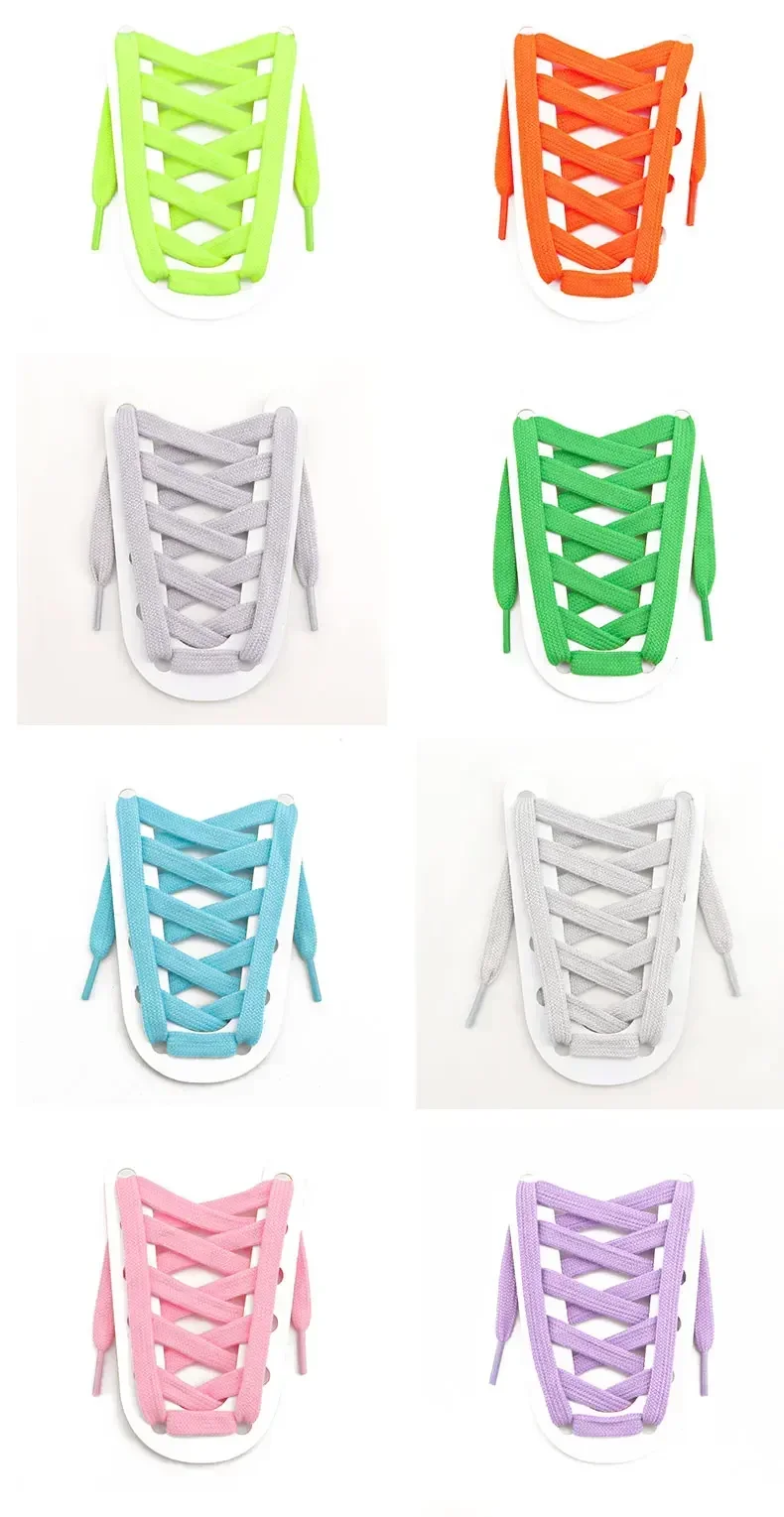 Klassische Schnürsenkel für Sneakers, farbig, flach, 8 mm, Schnürsenkel, Skates, Sportschuhe, Stiefel, Schnürsenkel, Zubehör für AF1, Damen und Herren, Neu – Detail 9