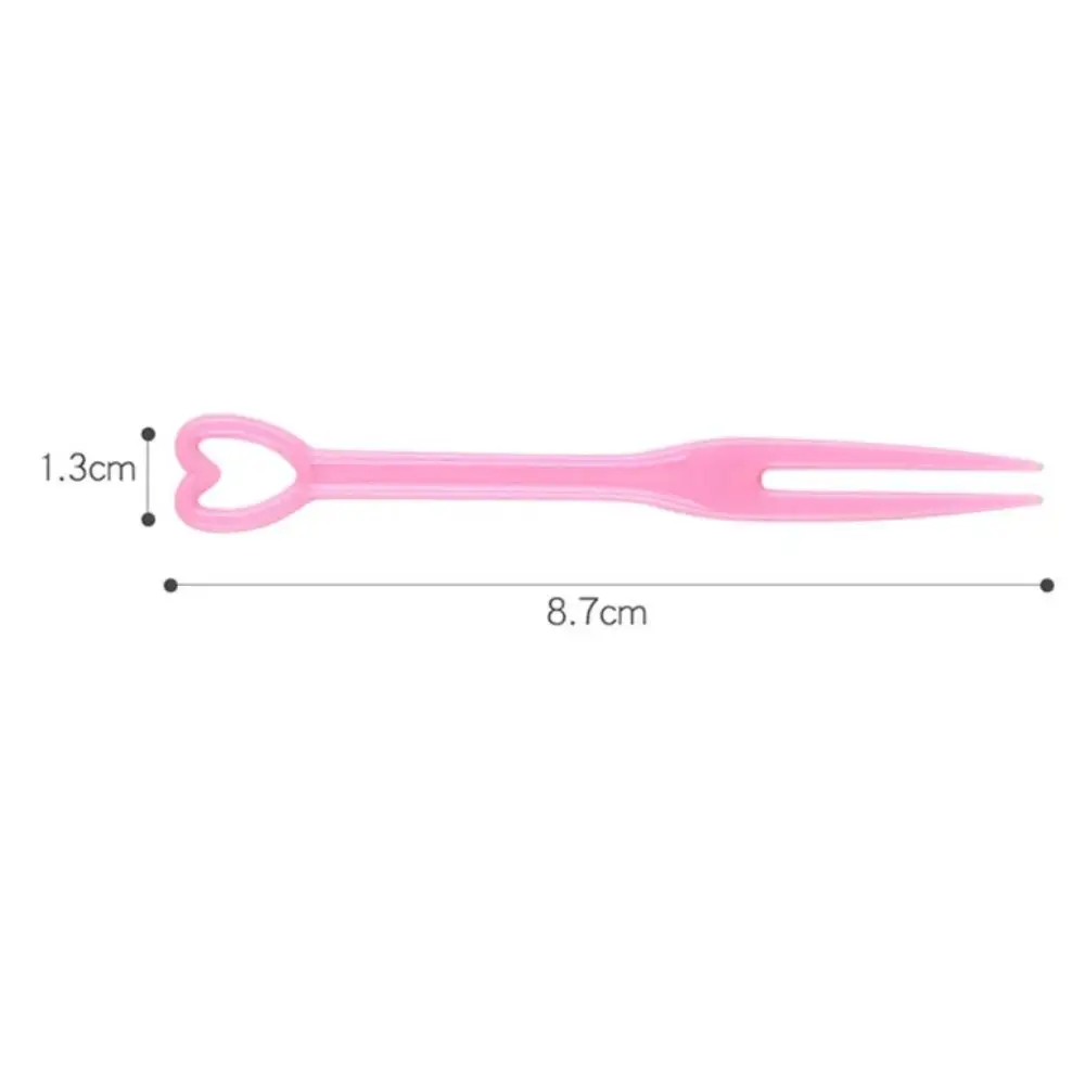 100Pcs Fruit Fork Cake Dessert Food Fruit Pick Children Snack Mini Party Festival Love Tableware Decoration Plastic Toothpick