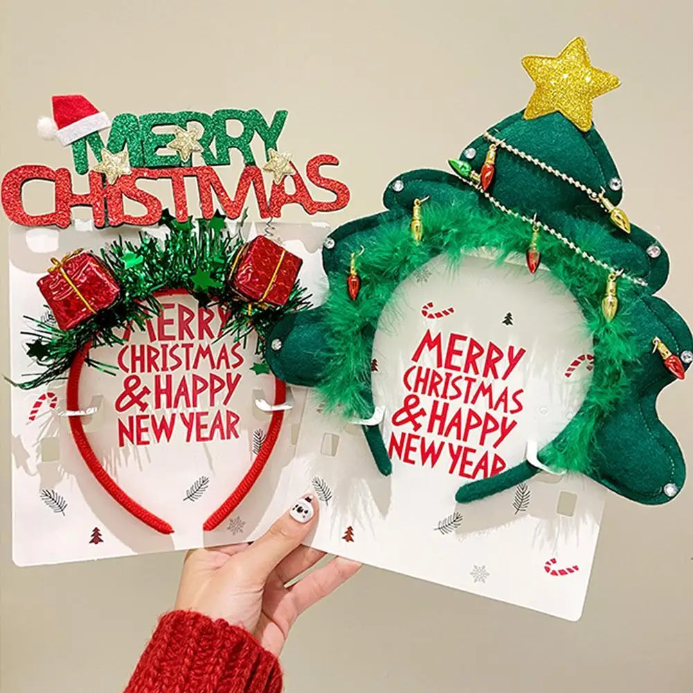 

Рождественские повязки на голову для детей, мультяшный Санта-Клаус, снеговик, лось, повязка на голову, Рождественская вечеринка 2024, новогодние головные уборы, подарки